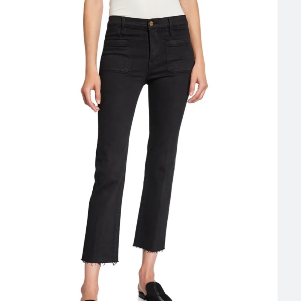 Frame Denim Black Ankle & Cropped Jeans